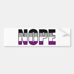 Nope Asexual Pride Flag Ace Pride Bumpersticker
