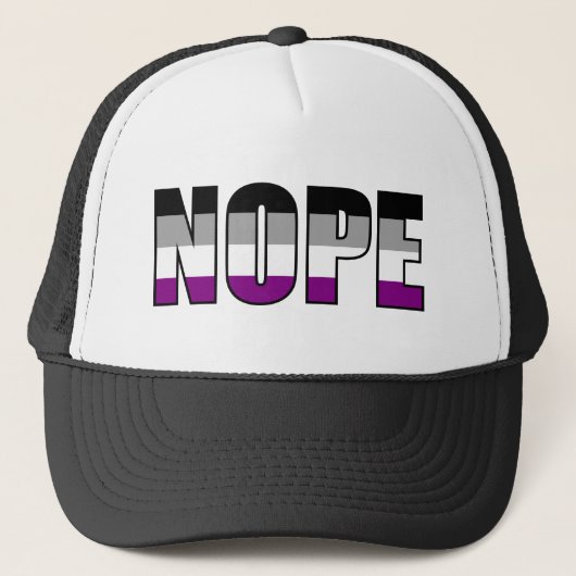 Nope Asexual Pride Flag Ace Pride Trucker Pet (Voorkant)