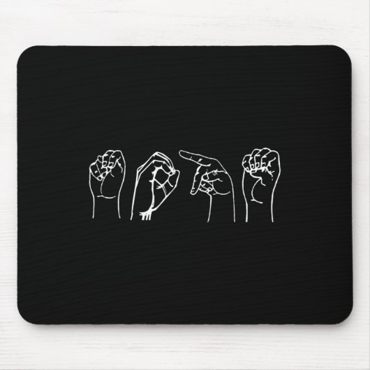 Nope ASL Pro Deaf Awareness Sign Language Interpre Muismat (Voorkant)