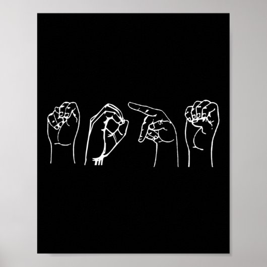 Nope ASL Pro Deaf Awareness Sign Language Interpre Poster (Voorkant)