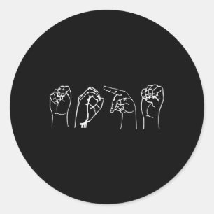 Nope ASL Pro Deaf Awareness Sign Language Interpre Ronde Sticker