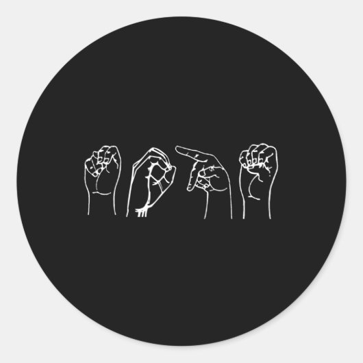 Nope ASL Pro Deaf Awareness Sign Language Interpre Ronde Sticker (Voorkant)