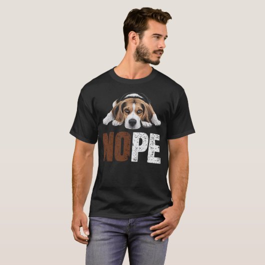 Nope Beagle Dog Lazy Pup Pet Owners Dog Lovers T-shirt (Voorkant volledig)