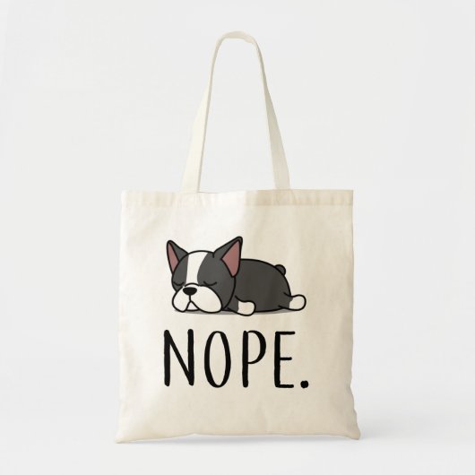 Nope Boston Terrier Tote Bag (Voorkant)