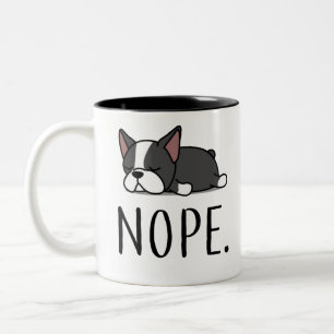 Nope Boston Terrier Tweekleurige Koffiemok