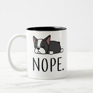 Nope Boston Terrier Tweekleurige Koffiemok