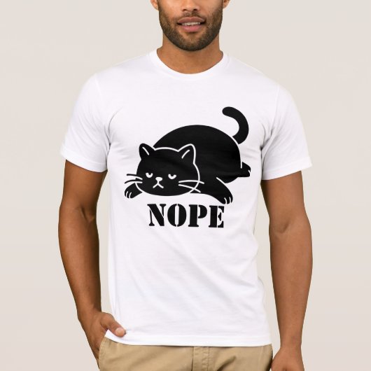 NOPE Cat Funny T Shirt for Cat Lovers (Voorkant)