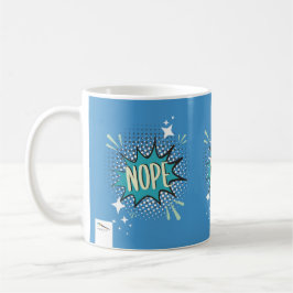 NOPE Comic Speech Bubble Meme Funny Blue Koffiemok