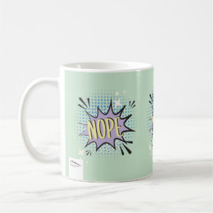 NOPE Comic Speech Bubble Meme Funny Spring Koffiemok