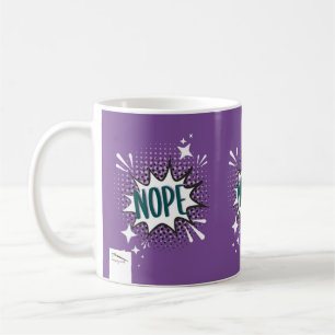 NOPE Comic Speech Bubble Meme Funny Violet Koffiemok