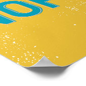 Nope Distress Grunge Typography Yellow Blue Poster (Hoek)