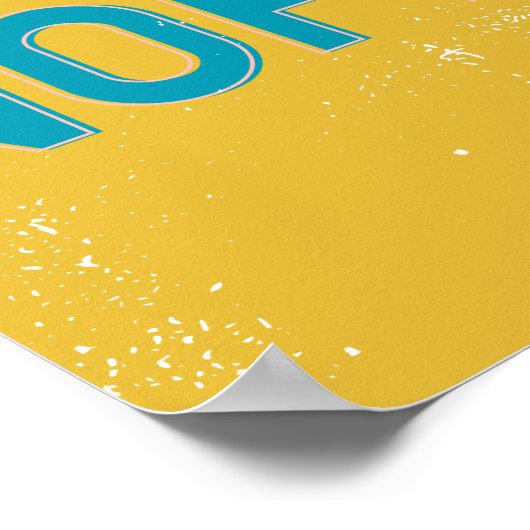 Nope Distress Grunge Typography Yellow Blue Poster (Hoek)
