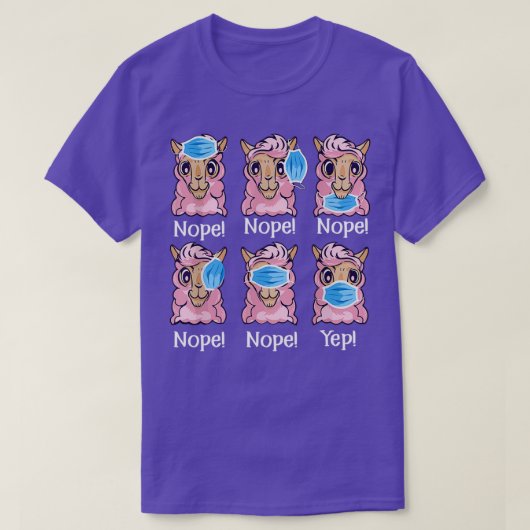 Nope Facemask 100 dagen schoolleraar Llama T-shirt (Design voorkant)