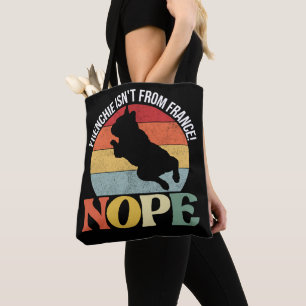 Nope frenchie komt niet uit Frankrijk - zwarte tas