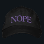NOPE Funny Grumpy Geborduurde Pet<br><div class="desc">Moe van mensen die je om een "gunst" vragen? Ben je het zat om onderbroken te worden met gekke vragen of problemen? Of gewoon klaar met... alles? Draag dit geborduurde pet dat duidelijk aangeeft hoe je je voelt en persoonlijke grenzen stelt. LOL Het borduurwerk is momenteel "Steel" grijs. (U kunt...</div>