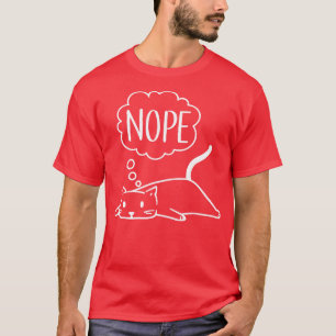 Nope grappig luie kat t-shirt