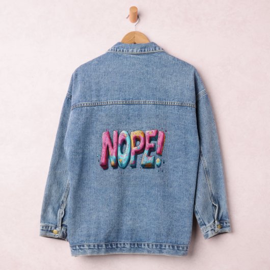 NOPE grappige kleurrijke tekst Denim Jacket (Hangar)