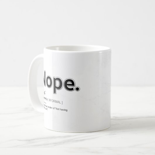 Nope grappige mok koffie (Voorkant links)