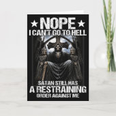 Nope I Can't Go To Hell Satan Still Has Restrainin Kaart (Voorkant)