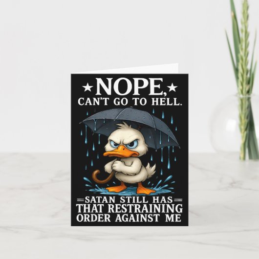 Nope I Can't Go To Hell Satan Still Has Restrainin Kaart (Voorkant)