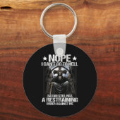 Nope I Can't Go To Hell Satan Still Has Restrainin Sleutelhanger (Voorkant)