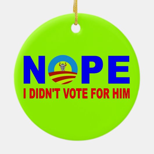 NOPE I DIDN'T STEM FOR HIM KERAMISCH ORNAMENT (Achterkant)
