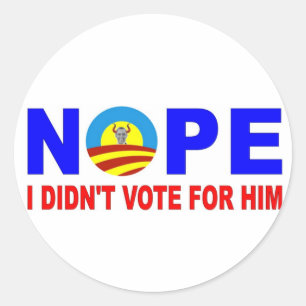 NOPE IK HEB NIET VOOR HEM GESTEMD RONDE STICKER