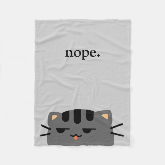 Nope Kat Fleece Deken (Voorkant)