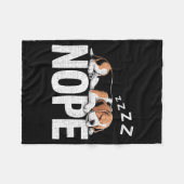 Nope Lazy Beagle  Fleece Deken (Voorkant (Horizontaal))