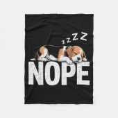 Nope Lazy Beagle  Fleece Deken (Voorkant)