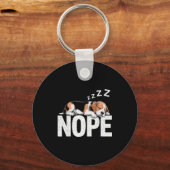 Nope Lazy Beagle  Sleutelhanger (Voorkant)