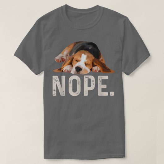 Nope Lazy Beagle T-shirt (Design voorkant)