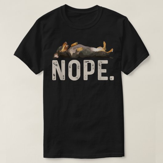 Nope Lazy Dachshund T-shirt (Design voorkant)