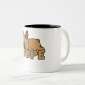 Nope Lazy Dog Frenchie French Bulldog Tweekleurige Koffiemok (Voorkant rechts)