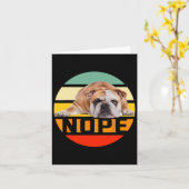 Nope Lazy Engels Bulldog Hondenliefhebber Eigenaar Kaart (Gele Bloem)