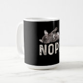 Nope Lazy French Bulldog Hondenliefhebber Gift Koffiemok (Voorkant links)