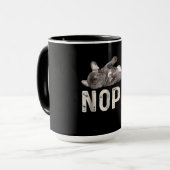 Nope Lazy French Bulldog Hondenliefhebber Gift Mok (Voorkant links)