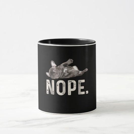 Nope Lazy French Bulldog Hondenliefhebber Gift Mok (Midden)