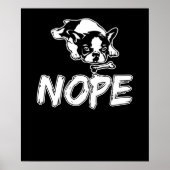 Nope Lazy French Bulldog Hondenliefhebber Poster (Voorkant)