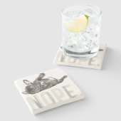 Nope Lazy French Bulldog Lover Gift Stenen Onderzetter (Zijkant)