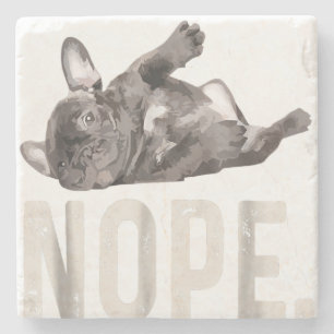 Nope Lazy French Bulldog Lover Gift Stenen Onderzetter