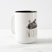 Nope Lazy French Bulldog Lover Gift Tweekleurige Koffiemok (Voorkant links)