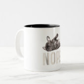 Nope Lazy French Bulldog Lover Gift Tweekleurige Koffiemok (Voorkant links)
