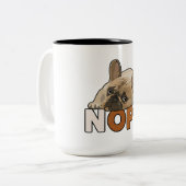Nope Lazy Funny French Bulldog Lover Tweekleurige Koffiemok (Voorkant links)