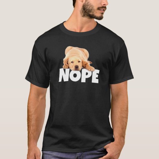 Nope Lazy Golden Lab T-shirt (Voorkant)