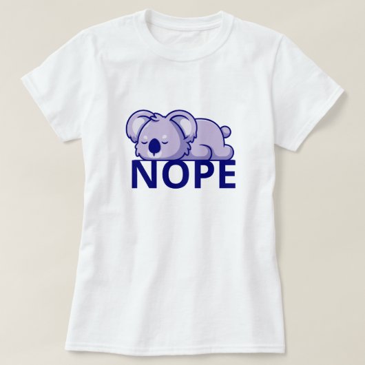 Nope Lazy Koala T-shirt (Design voorkant)