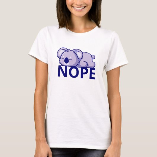 Nope Lazy Koala T-shirt (Voorkant)