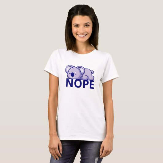 Nope Lazy Koala T-shirt (Voorkant volledig)