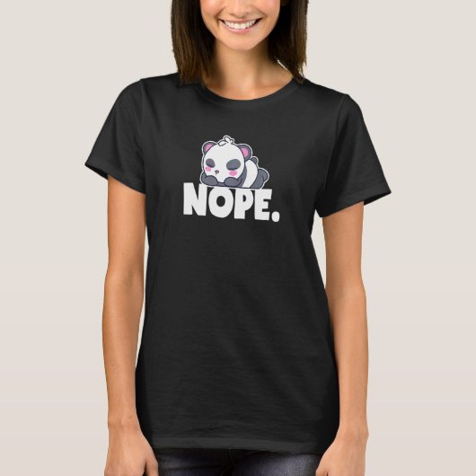 Nope Lazy Panda Beer Animal T-shirt (Voorkant)