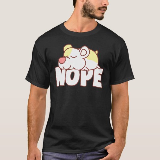 Nope Lazy Pets Fan Napping Hamster T-shirt (Voorkant)